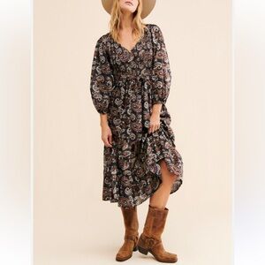 Cleobella Carly Paisley Dress Smocked Pockets